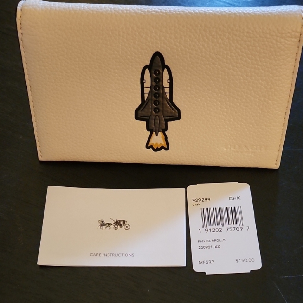 Coach NASA Cream Wallet with Space Shuttle Design